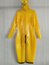 100% Latex Gummi Catsuit Gelb
