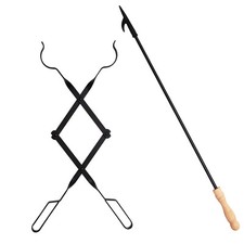 2 tlg Kohlenzange Feuerhaken