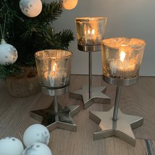 3er Set Stern Windlicht Adventlicht Teelicht Tischlicht Kerzenständer