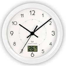 Funk-Wanduhr Weiß Analog &