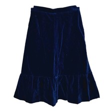 Samt Rock Gr 34 Knielang Blau