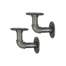 Regalhalter SCHÖNEBERG Metall Rohr Industriel - Natural Goods - 2 Stück 