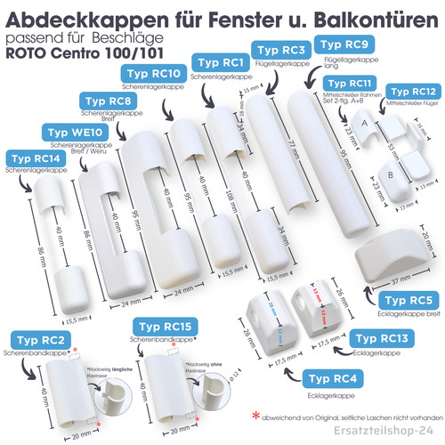 Abdeckkappen passend roto - abdeckkappen,,