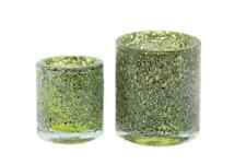 Angebot - Dutz CYL GALAXY GREEN BUBBLE, H 10 cm, D 9 cm, Glas mundgeblasen