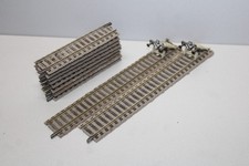 Fleischmann 6101 und 6102 10 Stück gerades Gleis und 2 Prellböcke Spur H0 #M30