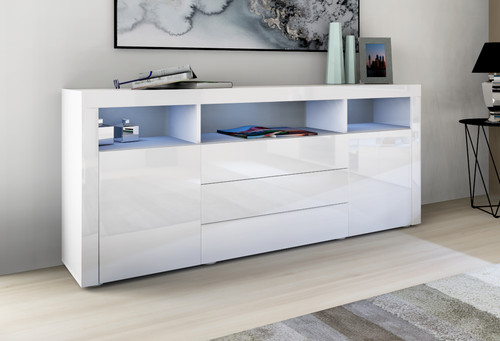 Sideboard 166cm kommode - sideboard, weiß