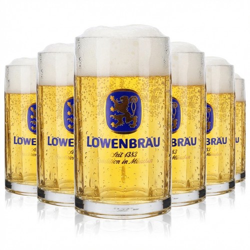 Löwenbräu bier glas - 6x,