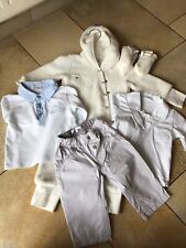 Gymp Set, Festlich Teddy Anzug Hose, weiß/creme Gr. 68 Junge Taufe Taufset Top