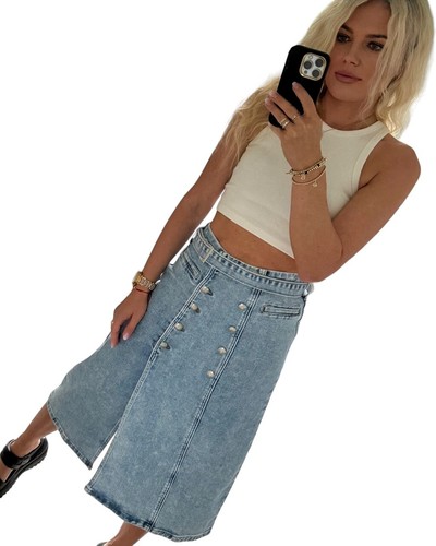 Maxi jeansrock langer - maxi-jeansrock,