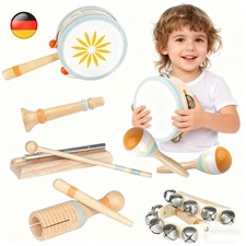 Musikinstrumente für Kinder Kinderspielzeug Holzspielzeug Baby Schlagzeug TOP