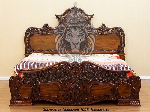 Bett massivholz barockstil - bett,