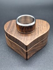 Edelstahl ring mit holz inlay - ring,