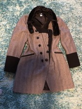 Damen Designer Mantel, Gehrock Grau/Schwarz Gr. 42 Neuwertig