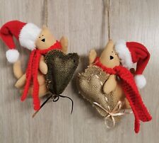 Art Tilda Katzen 2er Set Weihnachtsdeko Deko Stoff Tierfigur Figur Geschenk NEU