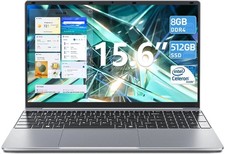 SGIN 15,6 Zoll Laptop 8GB RAM 512GB SSD Computer mit Quad-Core Wi-Fi 2,5Ghz