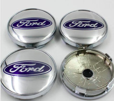 Silber 4 x 60mm für Ford Chrome Alufelge Nabenkappen Nabendeckel Satz Neu DE