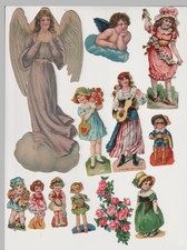 27 alte  Oblaten  , Glanzbilder  , Kinder , Engel ,  .. alle Abgebildet ansehen