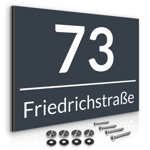 Hausnummer aus edelstahl - aus,