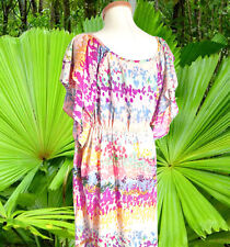 H&M Garden Collection Tunika bunt kurzes Kleid Longbluse Volants Strandmode 40