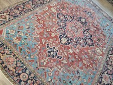 25282-Wunderschöner Original Antiker Persischer Heriz, 357x286cm²,Carpet,Tappeto