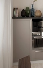 Vorratsschrank "Kvantum" Q-D5D/60/154 Hochschrank 60cm grau beige (16942)