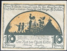 10 Pfennig  Lübz Reutergeld