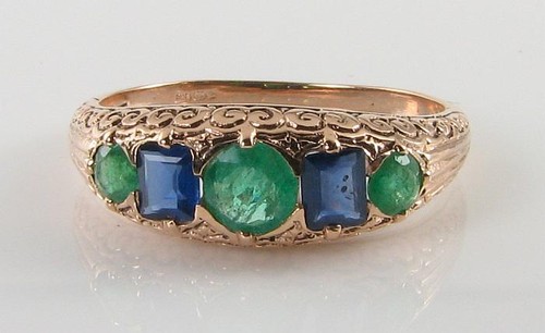 Ring 9kt roségold smaragd - 9kt,