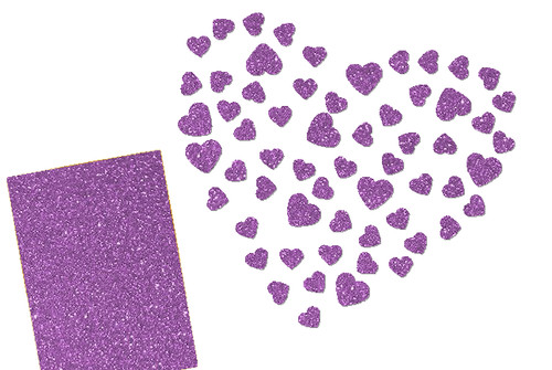 Bügelbild glitzer herzen set - bügelbild, herzen-set