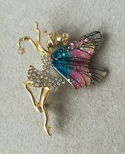 Fantasy Brosche Fee Elfe Gold