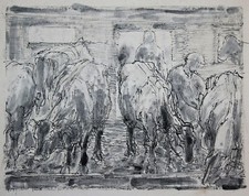 Aquarellierte Radierung , mit