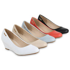 Damen Keilpumps Leder-Optik