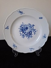 Meissen 1 x Speiseteller Blaue Blume Insekten 24,5 cm 1. Wahl