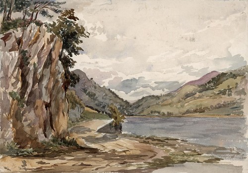 Antik aquarell gemälde - -,