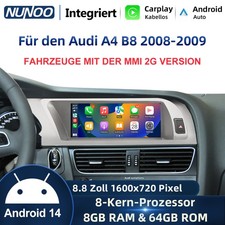 8.8" 8-Kern 64G Android14 CarPlay Für AUDI A4 A5 MMI 2G 08-09 Autonavigation GPS