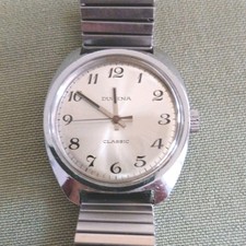 Frisch vom Uhrmacher: DUGENA - Armbanduhr, Handaufzug, neues Glas, Flex-Armband 