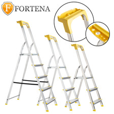 Stehleiter Haushaltsleiter mit gelb Ablage Leiter Aluminium mit Gelb Regal