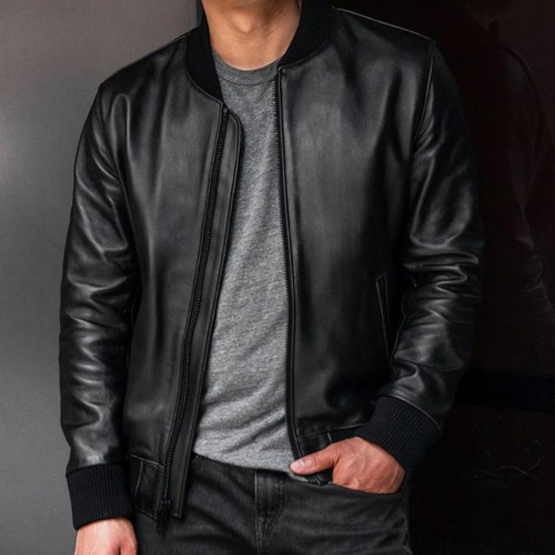 Herren lammleder bomberjacke - lammleder,