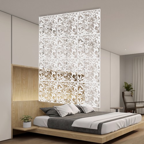 12tlg 40x40cm paravent wand - 12tlg,