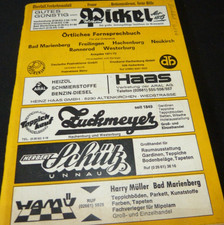 Örtliches Fernsprechbuch 1971/72 Bad Marienberg/Freilingen/Hachenburg/Westerburg