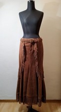 GRACE CONTINENTAL Rock mit Fransen Wildleder Gr.36 Leder Braun Neuwertig