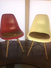 Sitzkissen Eames Chair Leder Kuhfell hellbraun 2 DSW DSX DSR Filz Kissen