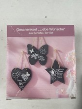 Geschenkset "Liebe Wünsche" aus Schiefer, 3er-Set (B-Ware)
