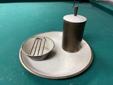 Raucherset / Rauchergarnitur, Grasoli Solingen, Edelstahl 18/8, 3-teilig Vintage