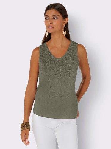 Top grün damen stricktop - top,