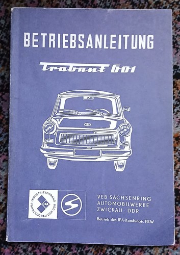 Betriebsanleitung trabant 601 - betriebsanleitung,
