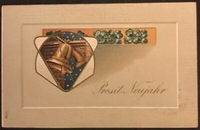 tolle alte Gruss-Postkarte geprägt „Prost Neujahr 1911“ vom 31.12.10 Friedeberg