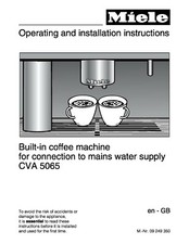 MIELE CVA5065 GEDRUCKTE INSTALLATION BETRIEBSANLEITUNG BEDIENUNGSANLEITUNG