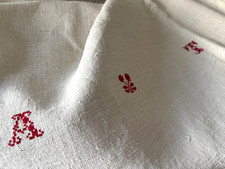 Grobes Leinentuch Verzierungen, Stickerei ca: 166/152 cm um 1900