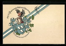 Altenburg, Ansichtskarte, Studentenwappen A.h.-V.d. Papiermacher Tafelrunde 