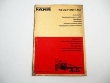 Fahr KM22F Kreiselmäher für Deutz Intrac Ersatzteilliste Spare Parts List 1974